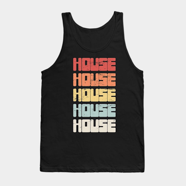 Retro Vintage HOUSE Music Tank Top by MeatMan